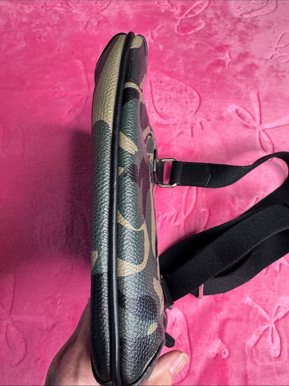 Alexander McQueen Camo Leather Skull Messenger Bag w/ Silver Skull Hardware NWOT - Picture 7 of 13